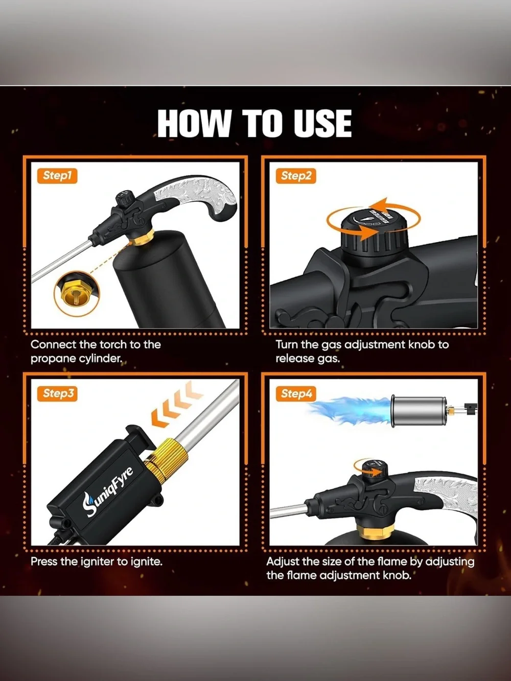 Propane Torch Weed Burner, CSA Certified Adjustable Flame Weed Detachable Handle